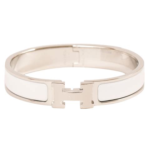 white leather hermes cuff|hermes enamel bracelets on sale.